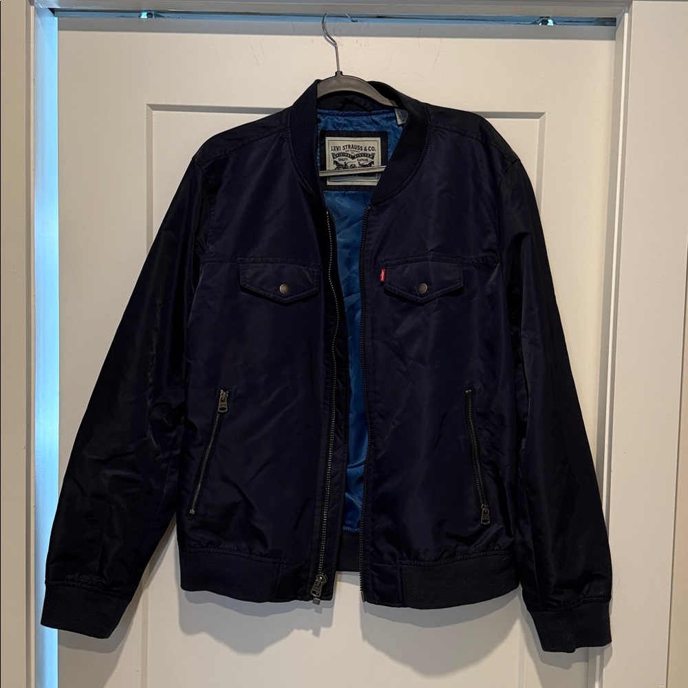 Navy blue Levi bomber jacket men’s large